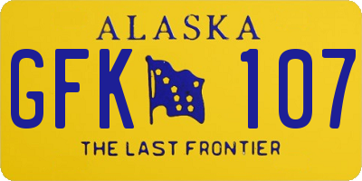 AK license plate GFK107