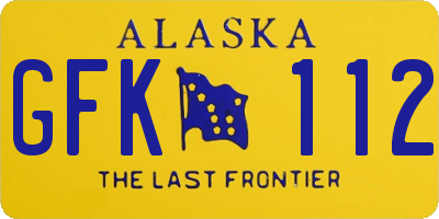 AK license plate GFK112