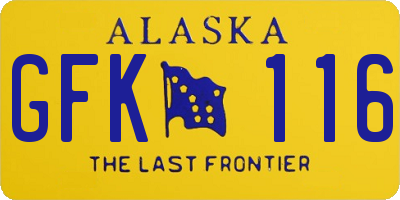 AK license plate GFK116