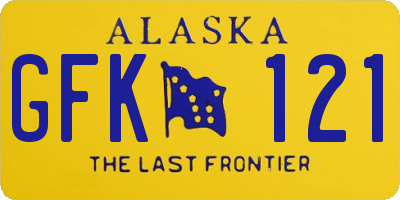 AK license plate GFK121