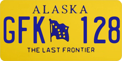 AK license plate GFK128