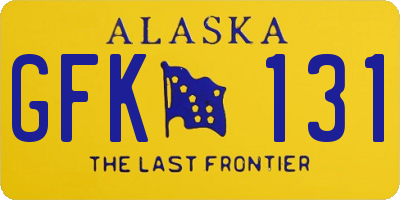 AK license plate GFK131