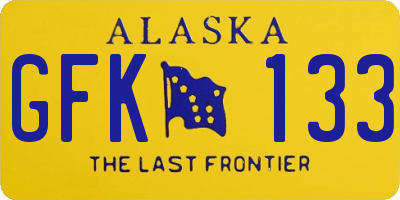AK license plate GFK133