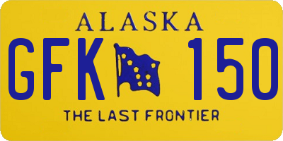AK license plate GFK150
