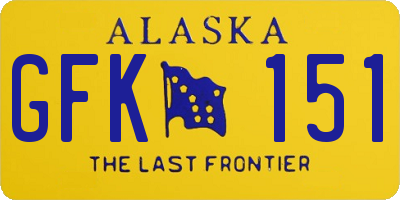 AK license plate GFK151
