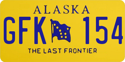 AK license plate GFK154