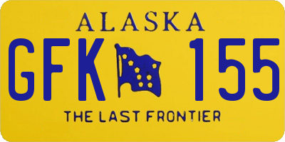 AK license plate GFK155