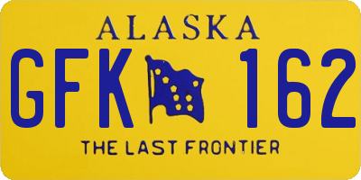 AK license plate GFK162