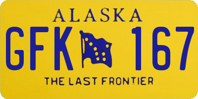 AK license plate GFK167