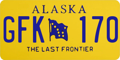 AK license plate GFK170