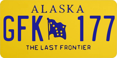 AK license plate GFK177