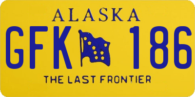 AK license plate GFK186