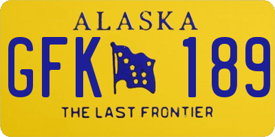 AK license plate GFK189