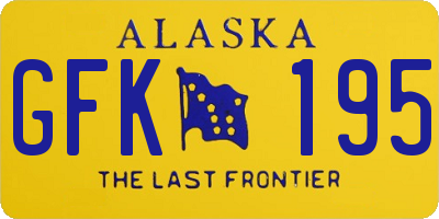AK license plate GFK195