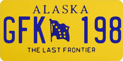 AK license plate GFK198