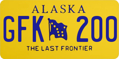 AK license plate GFK200