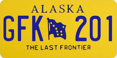 AK license plate GFK201