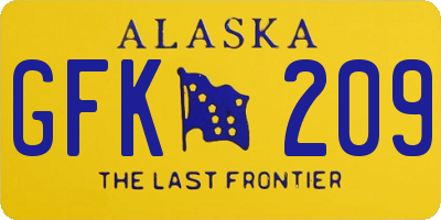 AK license plate GFK209