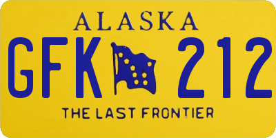 AK license plate GFK212