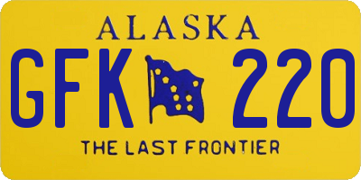 AK license plate GFK220