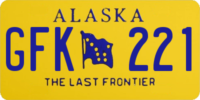 AK license plate GFK221