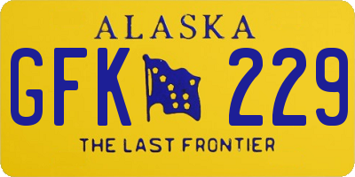 AK license plate GFK229