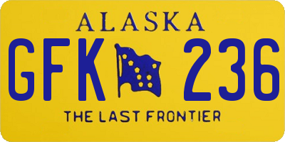 AK license plate GFK236