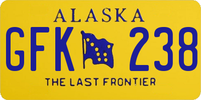 AK license plate GFK238