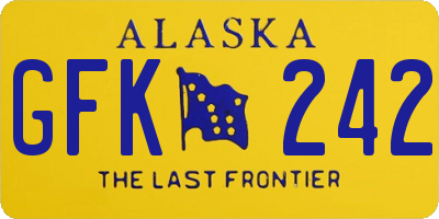 AK license plate GFK242