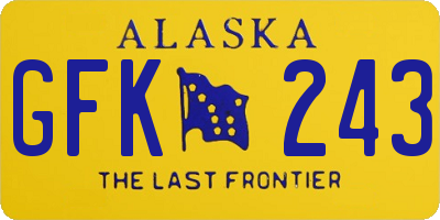 AK license plate GFK243