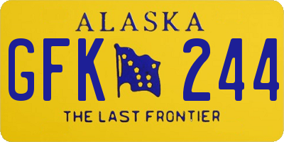 AK license plate GFK244