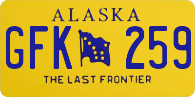 AK license plate GFK259