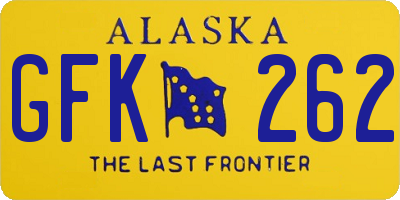 AK license plate GFK262