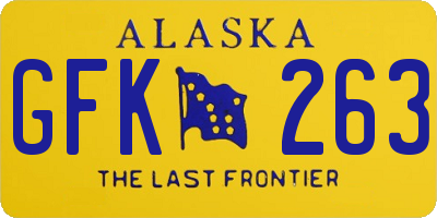 AK license plate GFK263