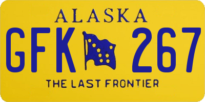 AK license plate GFK267