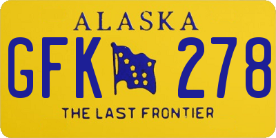 AK license plate GFK278