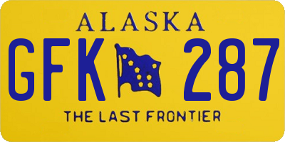 AK license plate GFK287