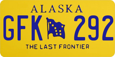 AK license plate GFK292