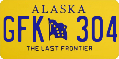 AK license plate GFK304