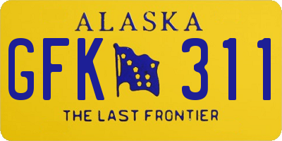 AK license plate GFK311
