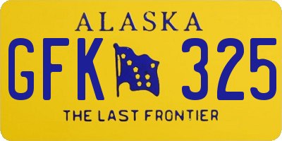 AK license plate GFK325