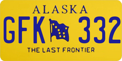 AK license plate GFK332