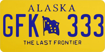 AK license plate GFK333