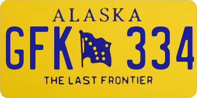 AK license plate GFK334