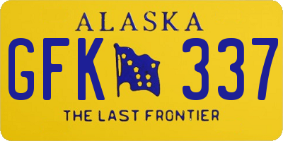 AK license plate GFK337