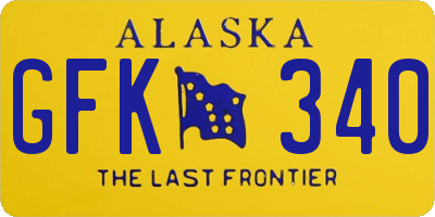 AK license plate GFK340