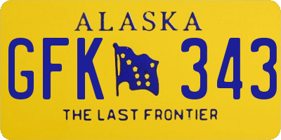 AK license plate GFK343
