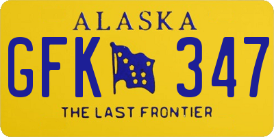 AK license plate GFK347