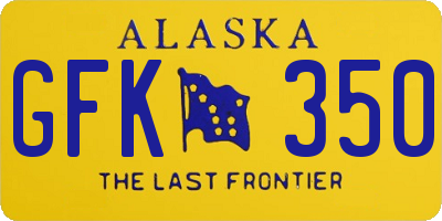 AK license plate GFK350