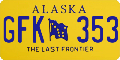 AK license plate GFK353